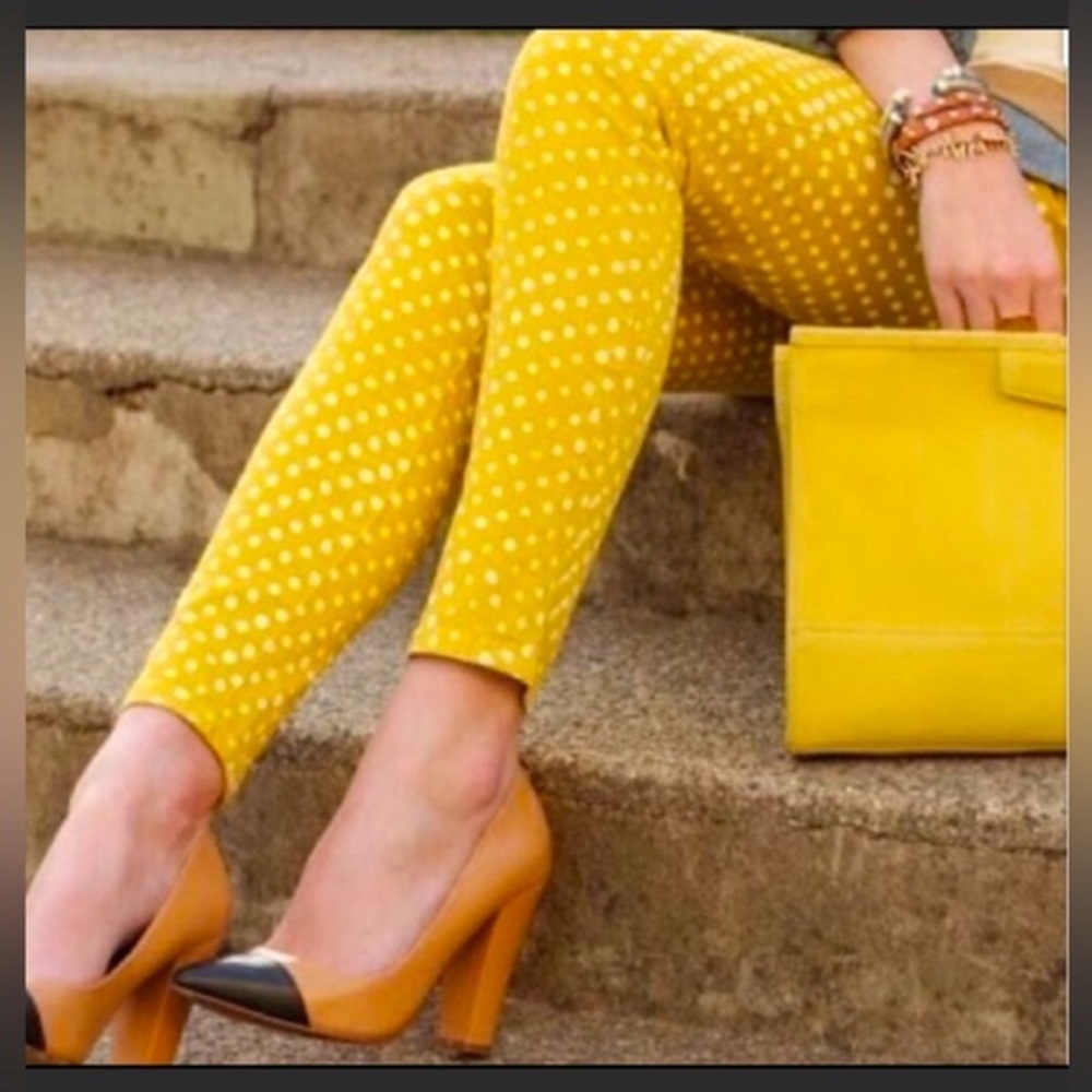 Current/Elliott the stiletto in lemongrass polka dot skinny jeans size 27